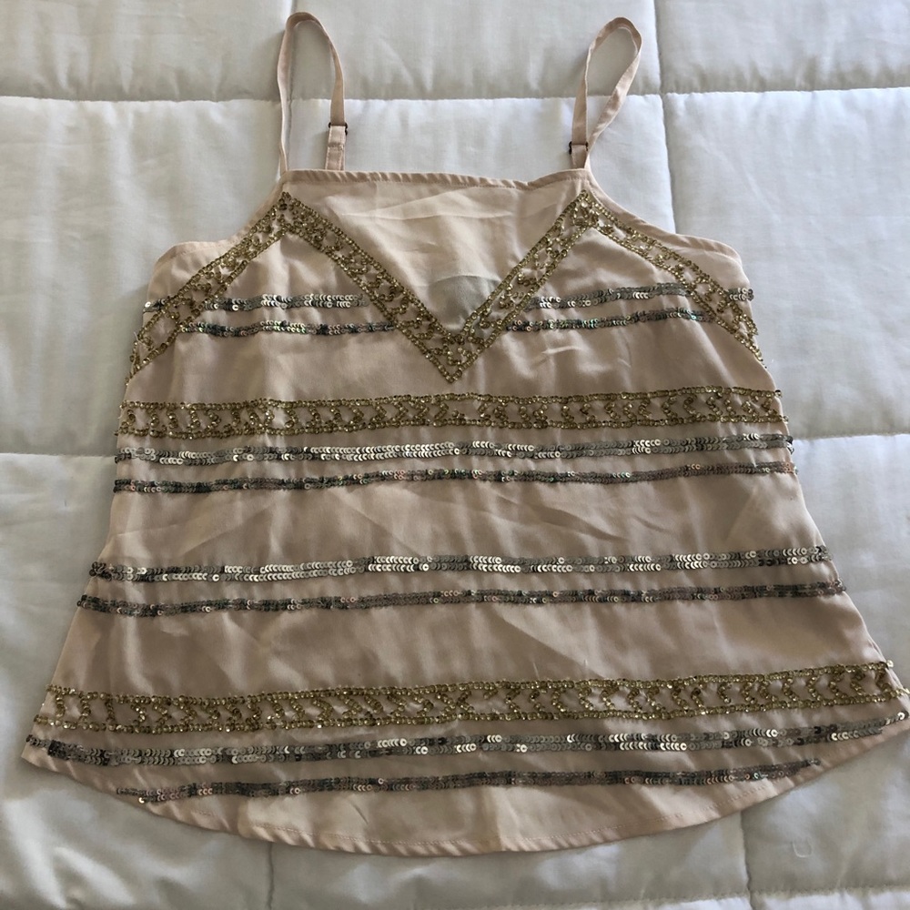 Sequin spaghetti strap shirt